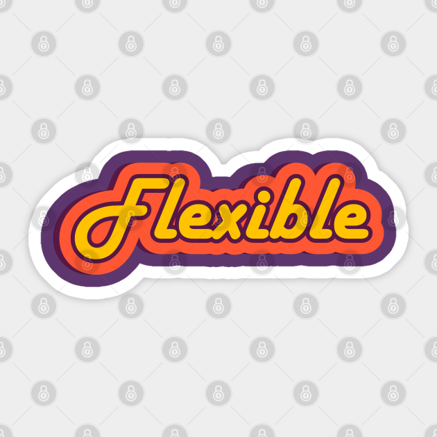 Flexible Retro Text, Colorful Complimentary Word Flexible Sticker